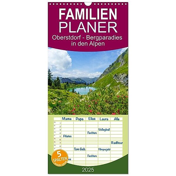 Familienplaner 2025 - Oberstdorf - Bergparadies in den Alpen mit 5 Spalten (Wandkalender, 21 x 45 cm) CALVENDO, Calvendo, Thorsten Kleinfeld