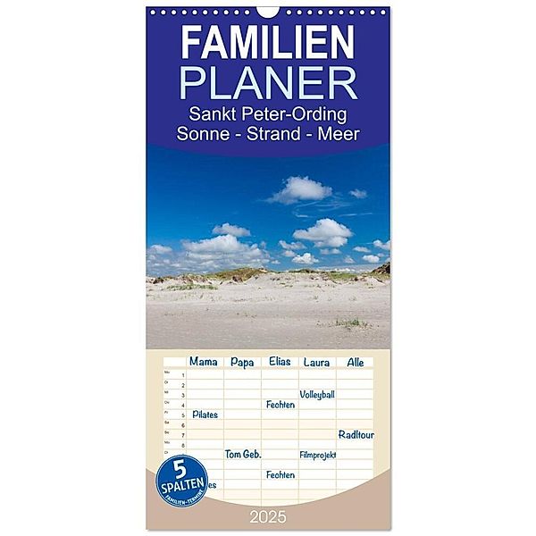 Familienplaner 2025 - Sankt Peter-Ording. Sonne - Strand - Meer mit 5 Spalten (Wandkalender, 21 x 45 cm) CALVENDO, Calvendo, Sabine Reuke
