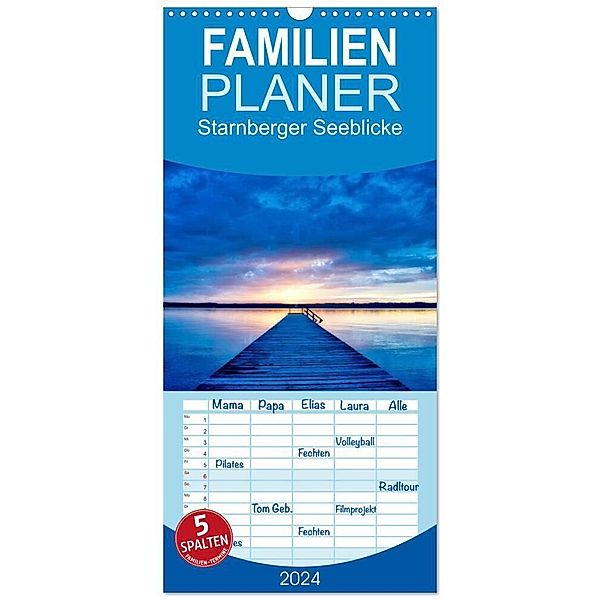 Familienplaner 2025 - Starnberger Seeblicke mit 5 Spalten (Wandkalender, 21 x 45 cm) CALVENDO, Calvendo, Luana Freitag