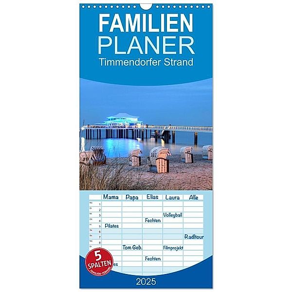 Familienplaner 2025 - Timmendorfer Strand mit 5 Spalten (Wandkalender, 21 x 45 cm) CALVENDO, Calvendo, Joachim Hasche