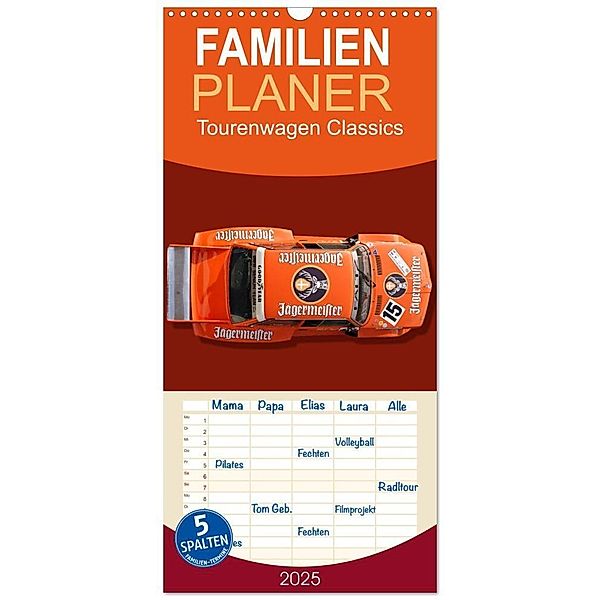 Familienplaner 2025 - Tourenwagen Classics mit 5 Spalten (Wandkalender, 21 x 45 cm) CALVENDO, Calvendo, Bernhard Schmerl