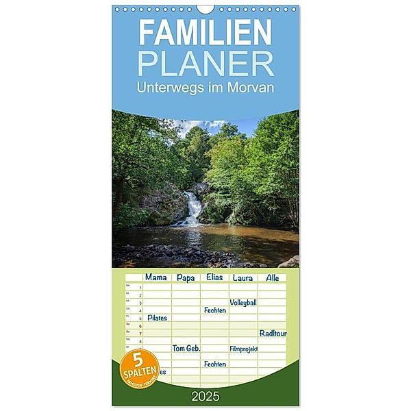 Familienplaner 2025 - Unterwegs im Morvan mit 5 Spalten (Wandkalender, 21 x 45 cm) CALVENDO, Calvendo, Alain Gaymard