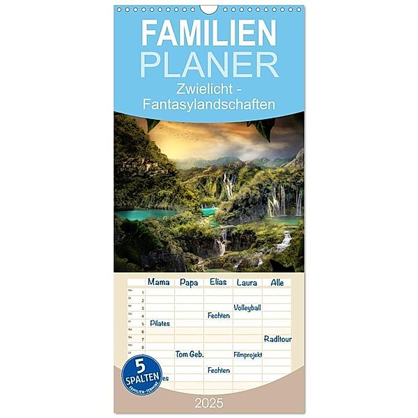 Familienplaner 2025 - Zwielicht - Fantasylandschaften mit 5 Spalten (Wandkalender, 21 x 45 cm) CALVENDO, Calvendo, Simone Wunderlich