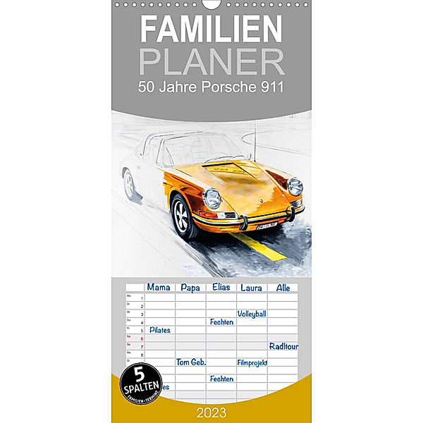 Familienplaner 50 Jahre Porsche 911 (Wandkalender 2023 , 21 cm x 45 cm, hoch), Andreas Bartsch / design, bartsch.