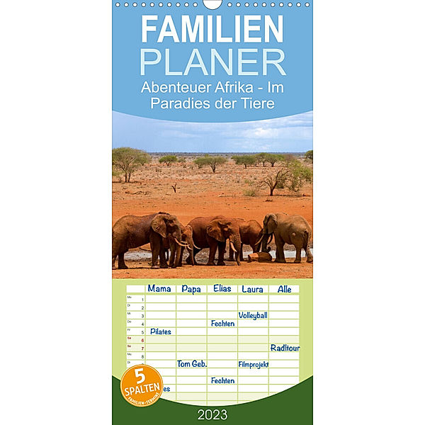 Familienplaner Abenteuer Afrika - Im Paradies der Tiere (Wandkalender 2023 , 21 cm x 45 cm, hoch), Daniel Rohr