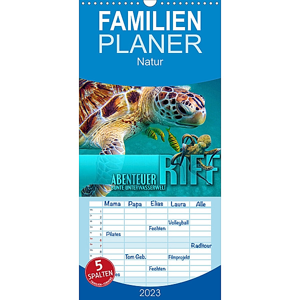 Familienplaner Abenteuer Riff - bunte Unterwasserwelt (Wandkalender 2023 , 21 cm x 45 cm, hoch), Renate Utz