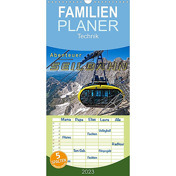 Familienplaner Abenteuer Seilbahn (Wandkalender 2023 , 21 cm x 45 cm, hoch), Peter Roder