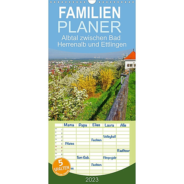 Familienplaner Albtal zwischen Bad Herrenalb und Ettlingen (Wandkalender 2023 , 21 cm x 45 cm, hoch), C&V Grade