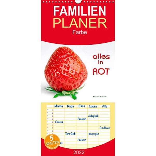 Familienplaner Alles in Rot (Wandkalender 2022 , 21 cm x 45 cm, hoch), Udo Haafke