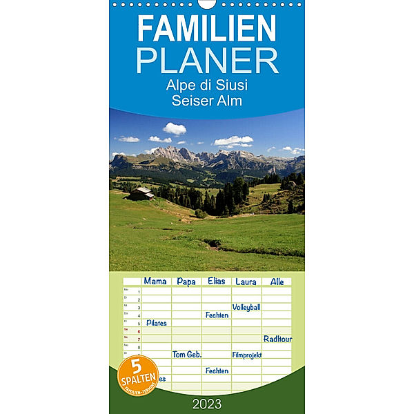 Familienplaner Alpe di Siusi - Seiser Alm (Wandkalender 2023 , 21 cm x 45 cm, hoch), Steffen Wittmann