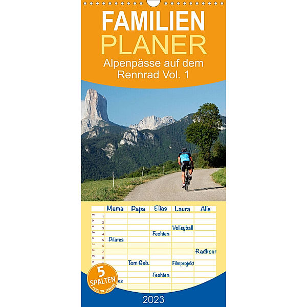 Familienplaner Alpenpässe auf dem Rennrad Vol. 1 (Wandkalender 2023 , 21 cm x 45 cm, hoch), Matthias Rotter