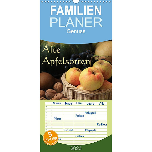 Familienplaner Alte Apfelsorten (Wandkalender 2023 , 21 cm x 45 cm, hoch), Geotop Bildarchiv/I. Gebhard