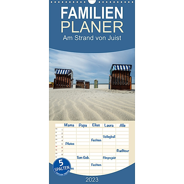 Familienplaner Am Strand von Juist (Wandkalender 2023 , 21 cm x 45 cm, hoch), Daphne Schmidt
