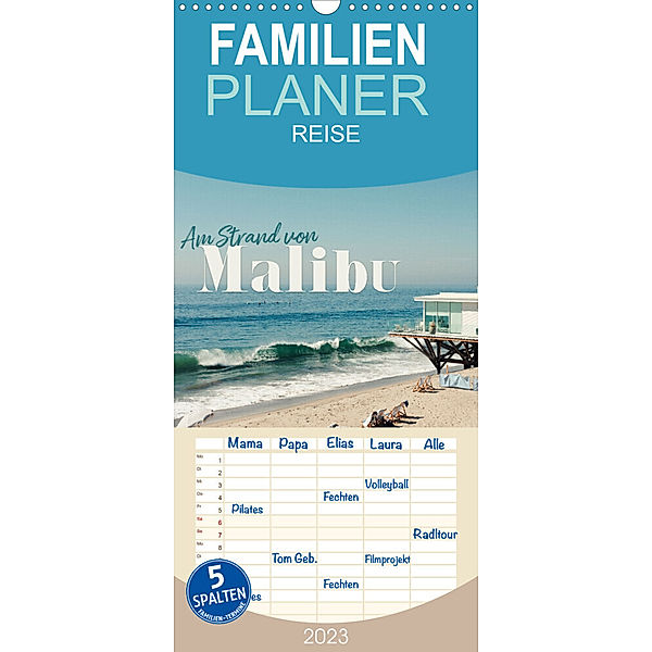 Familienplaner Am Strand von Malibu (Wandkalender 2023 , 21 cm x 45 cm, hoch), SF