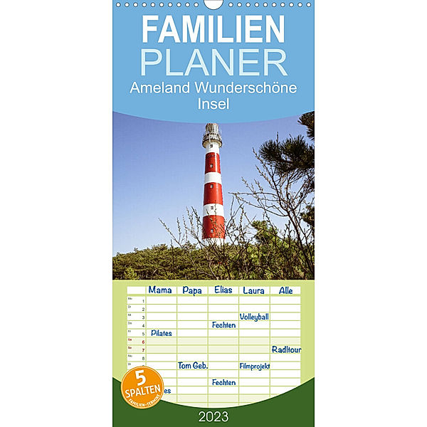 Familienplaner Ameland Wunderschöne Insel (Wandkalender 2023 , 21 cm x 45 cm, hoch), Gregor Herzog