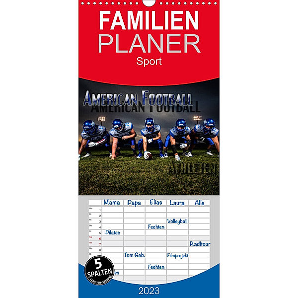 Familienplaner American Football - Athleten (Wandkalender 2023 , 21 cm x 45 cm, hoch), Renate Bleicher
