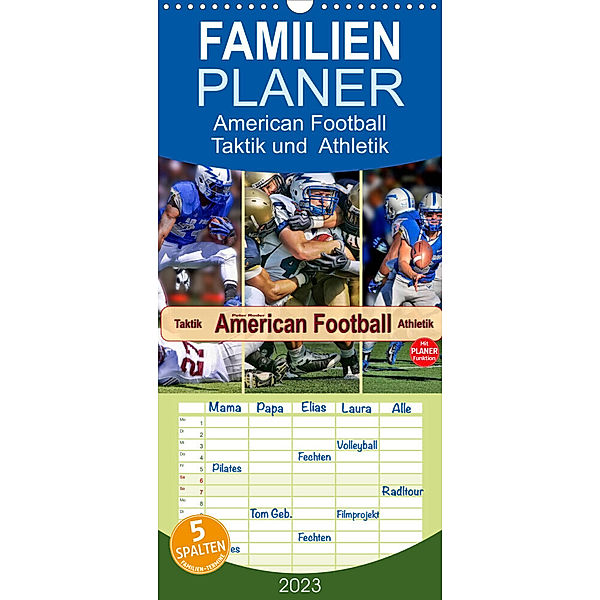 Familienplaner American Football - Taktik und  Athletik (Wandkalender 2023 , 21 cm x 45 cm, hoch), Peter Roder