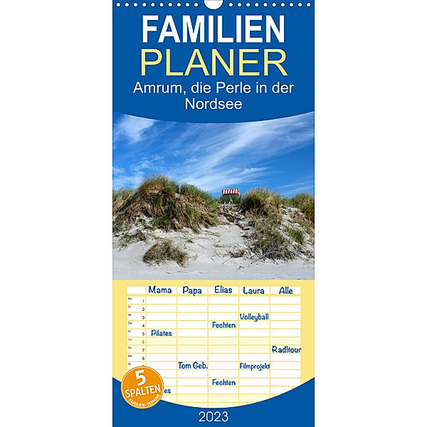 Familienplaner Amrum, die Perle in der Nordsee (Wandkalender 2023 , 21 cm x 45 cm, hoch), Matthias Klenke