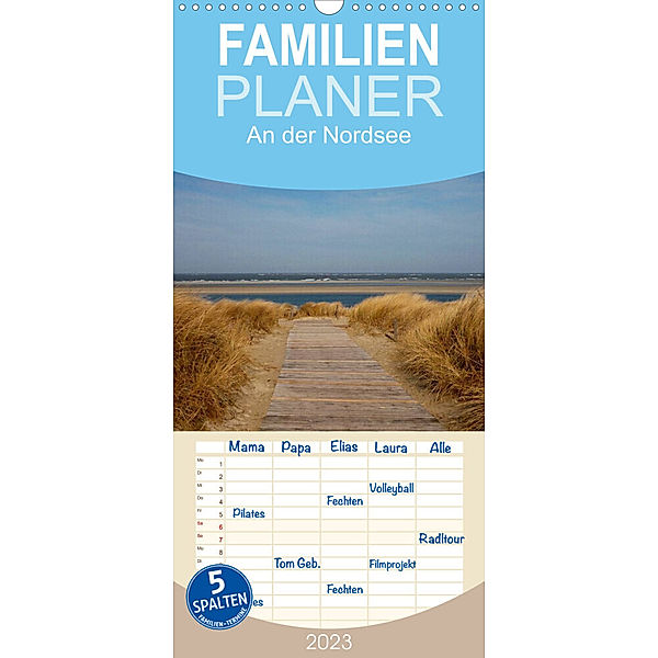 Familienplaner An der Nordsee (Wandkalender 2023 , 21 cm x 45 cm, hoch), Kattobello