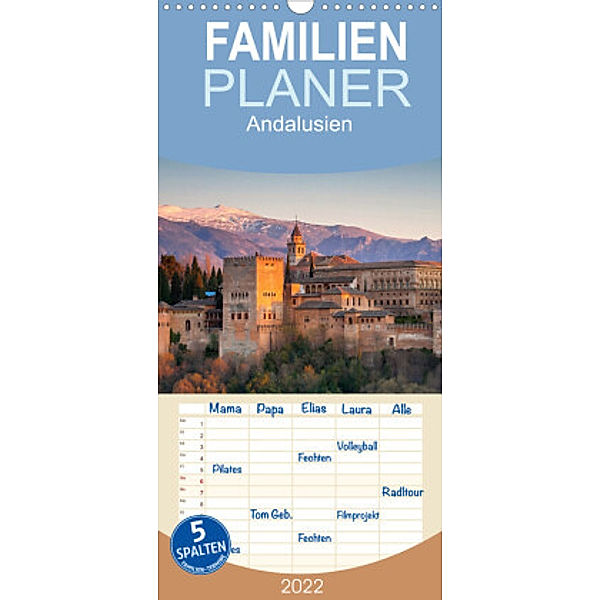 Familienplaner Andalusien - Spanien (Wandkalender 2022 , 21 cm x 45 cm, hoch), insideportugal