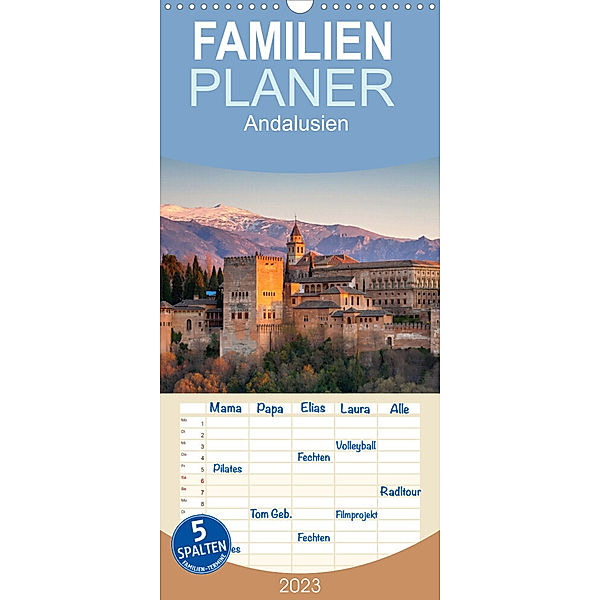 Familienplaner Andalusien - Spanien (Wandkalender 2023 , 21 cm x 45 cm, hoch), insideportugal
