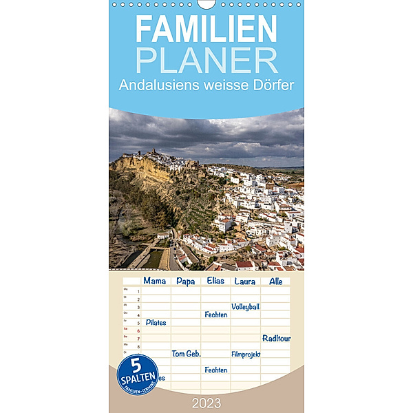 Familienplaner Andalusiens weisse Dörfer (Wandkalender 2023 , 21 cm x 45 cm, hoch), Peter Schickert