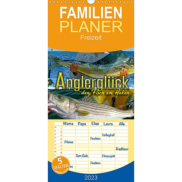 Familienplaner Anglerglück - den Fisch am Haken (Wandkalender 2023 , 21 cm x 45 cm, hoch), Renate Utz