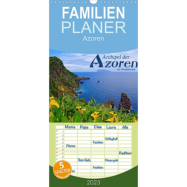 Familienplaner Archipel der Azoren im Nordatlantik (Wandkalender 2023 , 21 cm x 45 cm, hoch), Jana Thiem-Eberitsch