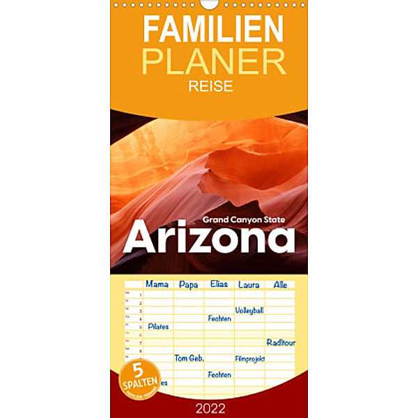 Familienplaner Arizona - Grand Canyon State (Wandkalender 2022 , 21 cm x 45 cm, hoch), Benjamin Lederer