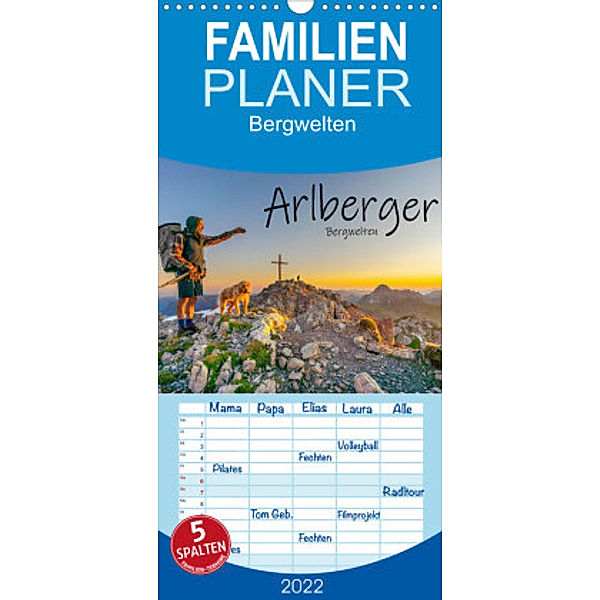 Familienplaner Arlberger Bergwelten (Wandkalender 2022 , 21 cm x 45 cm, hoch), Ulrich Männel