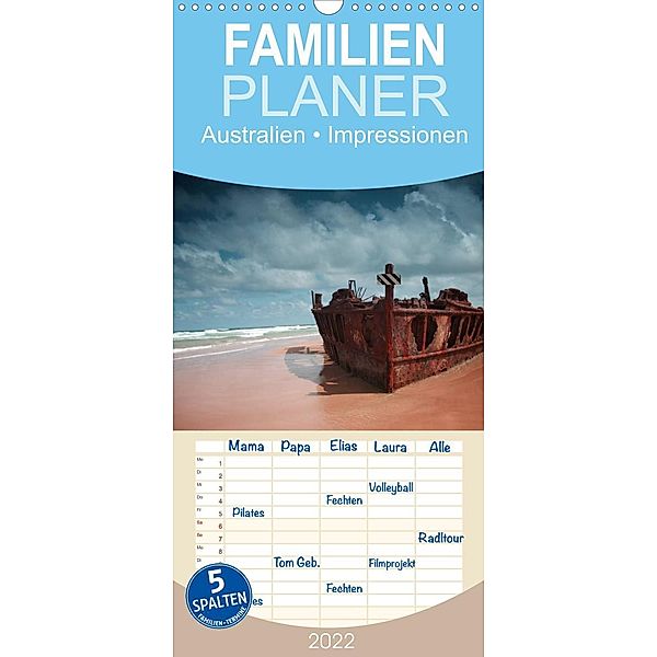 Familienplaner Australien - Impressionen (Wandkalender 2022 , 21 cm x 45 cm, hoch), Elisabeth Stanzer