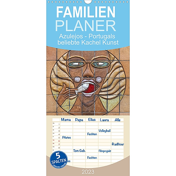 Familienplaner Azulejos - Portugals beliebte Kachel Kunst (Wandkalender 2023 , 21 cm x 45 cm, hoch), Marion Meyer © Stimmungsbilder1