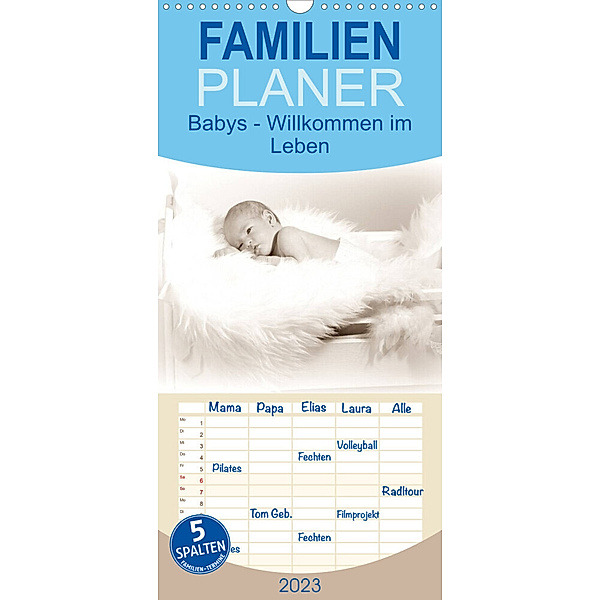Familienplaner Babys - Willkommen im Leben (Wandkalender 2023 , 21 cm x 45 cm, hoch), Schnellewelten