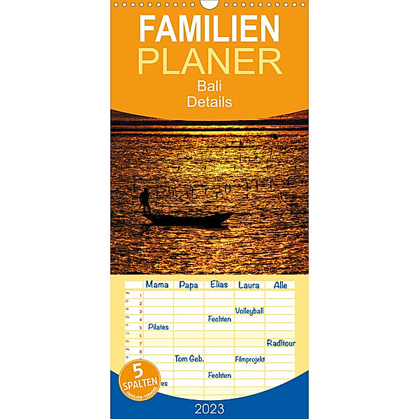 Familienplaner Bali - Details (Wandkalender 2023 , 21 cm x 45 cm, hoch), Céline Baur