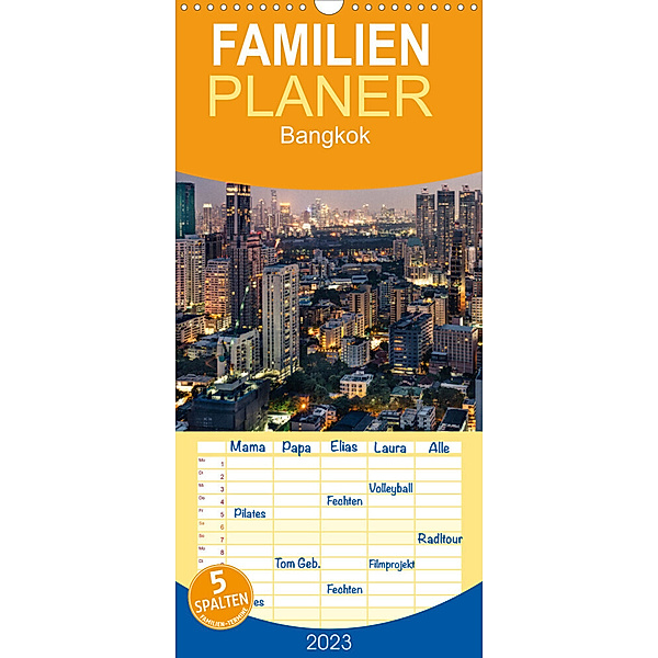 Familienplaner Bangkok - Die einzigartige Hauptstadt von Thailand. (Wandkalender 2023 , 21 cm x 45 cm, hoch), M. Scott