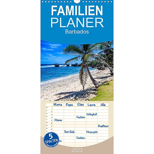 Familienplaner Barbados (Wandkalender 2023 , 21 cm x 45 cm, hoch), Volker Krahn