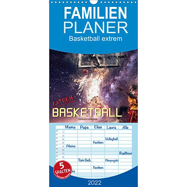 Familienplaner Basketball extrem (Wandkalender 2022 , 21 cm x 45 cm, hoch), Peter Roder