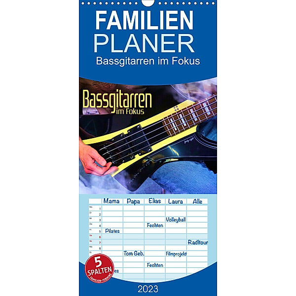 Familienplaner Bassgitarren im Fokus (Wandkalender 2023 , 21 cm x 45 cm, hoch), Renate Utz