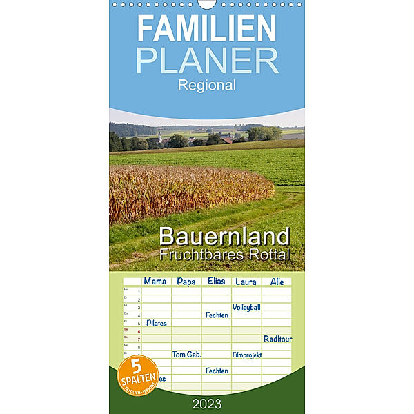 Familienplaner Bauernland, fruchtbares Rottal (Wandkalender 2023 , 21 cm x 45 cm, hoch), Josef Lindhuber