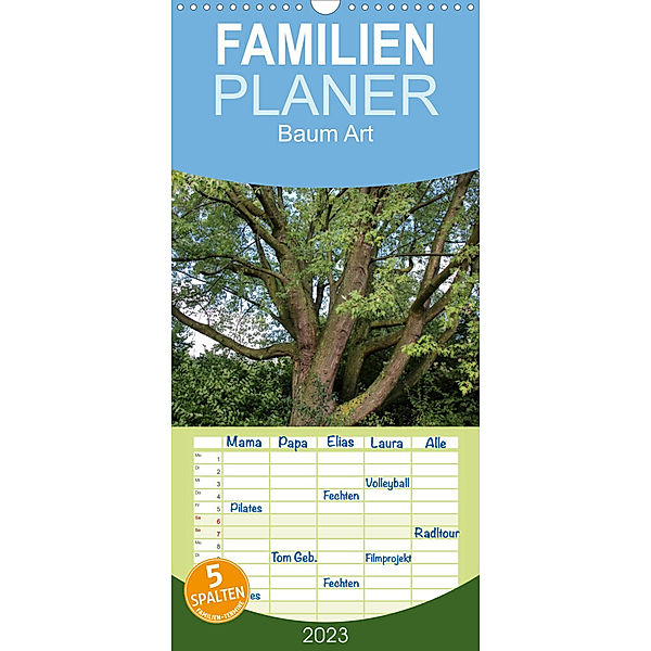 Familienplaner Baum Art (Wandkalender 2023 , 21 cm x 45 cm, hoch), Andrea Ganz