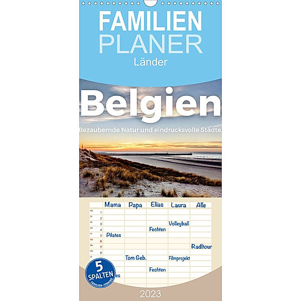 Familienplaner Belgien - Bezaubernde Natur und eindrucksvolle Städte. (Wandkalender 2023 , 21 cm x 45 cm, hoch), M. Scott