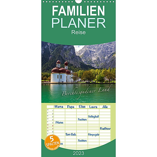 Familienplaner Berchtesgadener Land (Wandkalender 2023 , 21 cm x 45 cm, hoch), Dominik Wigger