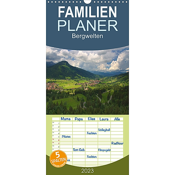 Familienplaner Bergwelten (Wandkalender 2023 , 21 cm x 45 cm, hoch), Steffen Gierok