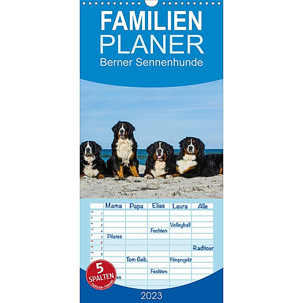 Familienplaner Berner Sennenhund 2023 (Wandkalender 2023 , 21 cm x 45 cm, hoch), Sigrid Starick