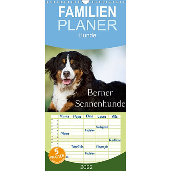 Familienplaner Berner Sennenhunde (Wandkalender 2022 , 21 cm x 45 cm, hoch), Nicole Noack