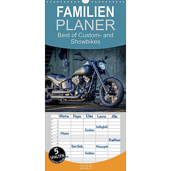 Familienplaner Best of Custom- and Showbikes (Wandkalender 2023 , 21 cm x 45 cm, hoch), Volker Wolf