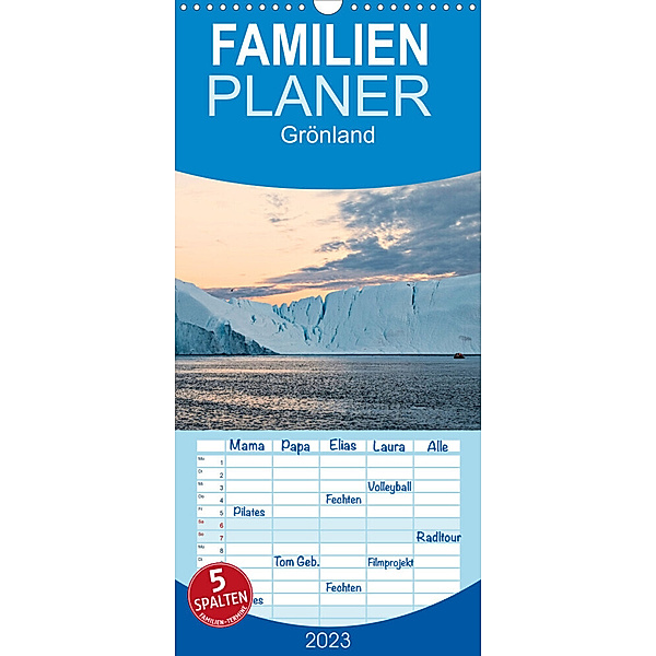 Familienplaner Bezauberndes, eisiges Grönland (Wandkalender 2023 , 21 cm x 45 cm, hoch), Konrad Paul