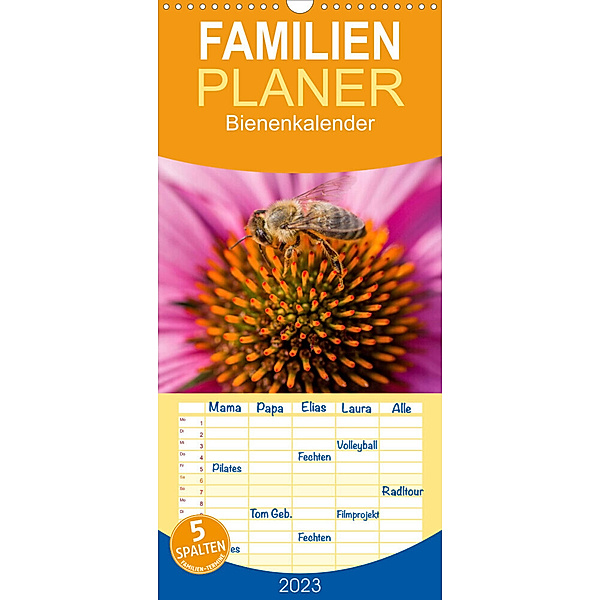 Familienplaner Bienenkalender (Wandkalender 2023 , 21 cm x 45 cm, hoch), Mark Bangert