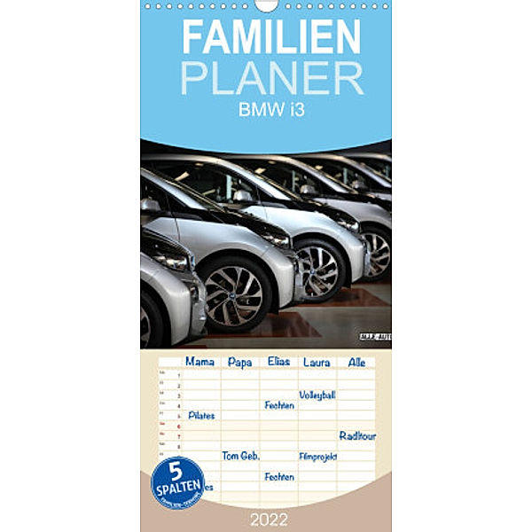 Familienplaner BMW i3 (Wandkalender 2022 , 21 cm x 45 cm, hoch), Jürgen Wolff