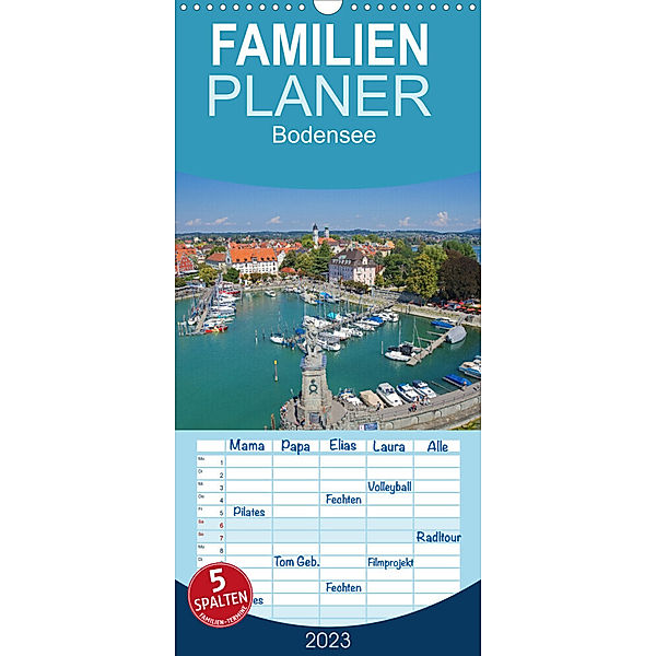 Familienplaner Bodensee - Traumlandschaften am Wasser (Wandkalender 2023 , 21 cm x 45 cm, hoch), Elisabeth Schittenhelm
